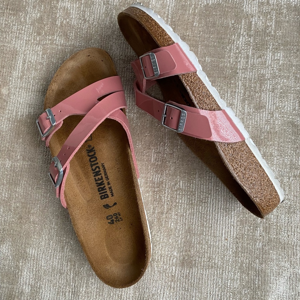Birkenstock Yao Patent Coral Peach Sandals 40